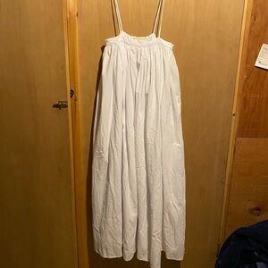 Golondrina of Mexico white maxi dress with straps.